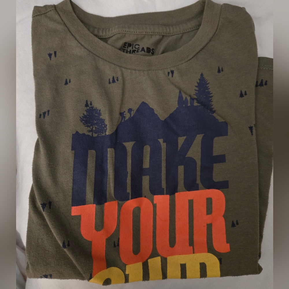 Epic Threads Olive Graphic Tee - 'Make Your' Print
